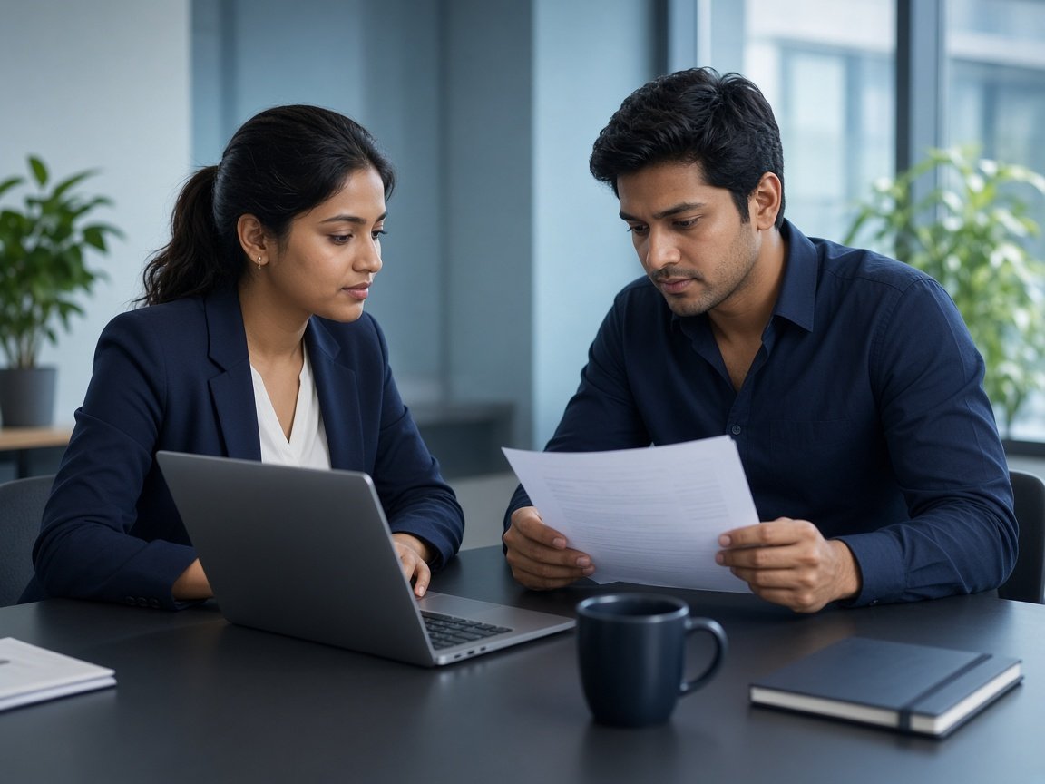 Young professionals exploring career opportunities on a laptop